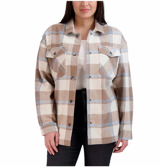 HFX Jackets & Coats Hfx Ladies Shirt Jacket Blue Poshmark